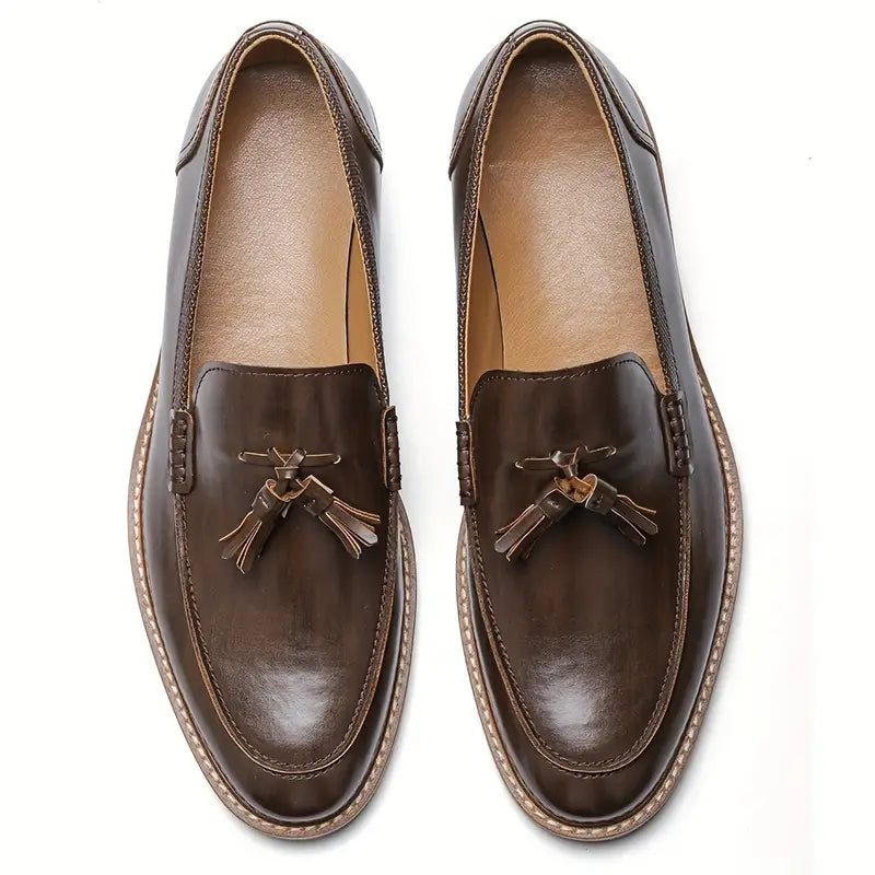 Valentino Genuine Leather Tassel Loafers