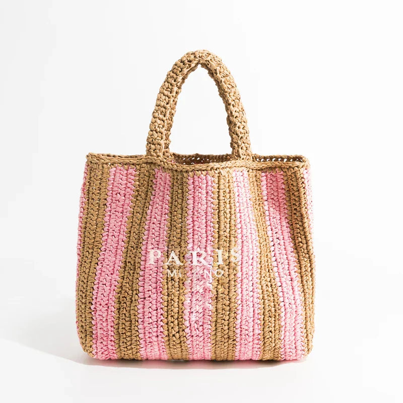 Handwoven Straw Beach Tote