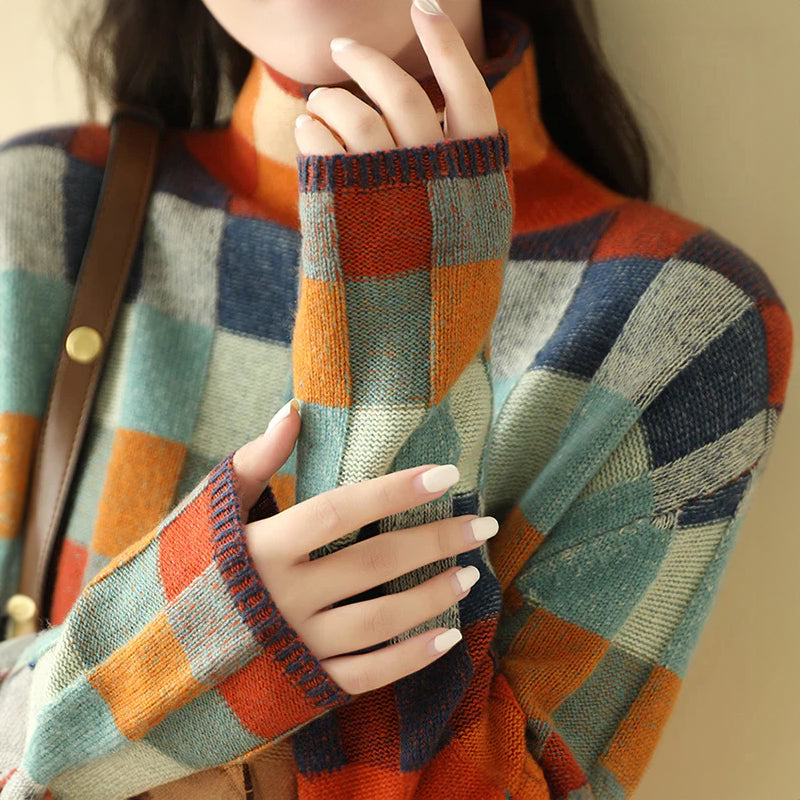 Jessica Retro Patchwork Sweater