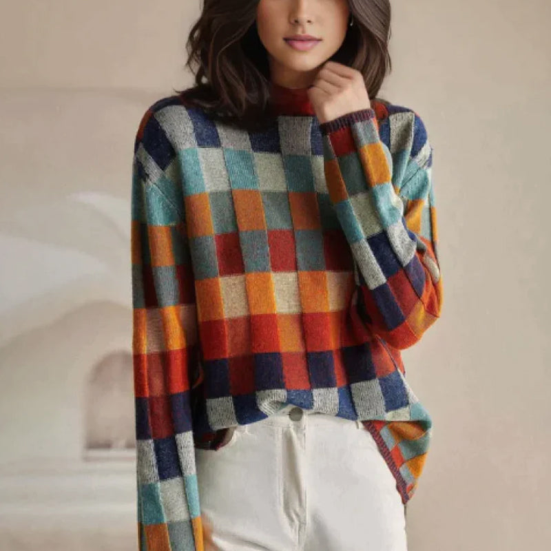 Jessica Retro Patchwork Sweater