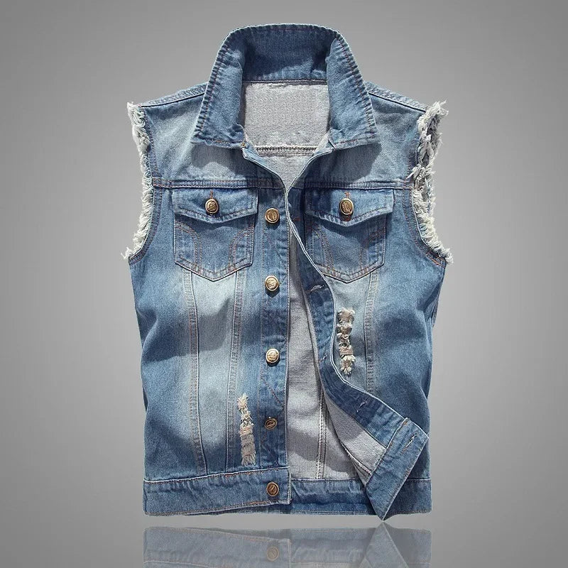 Tom Pierson Distressed Denim Vest