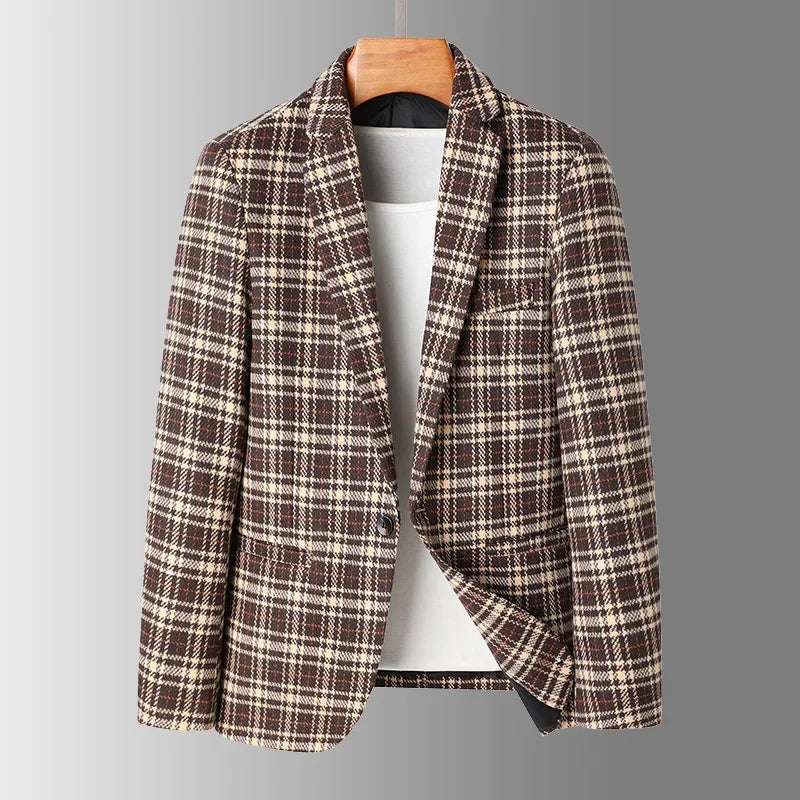 Jacob Mason Plaid Wool Blazer