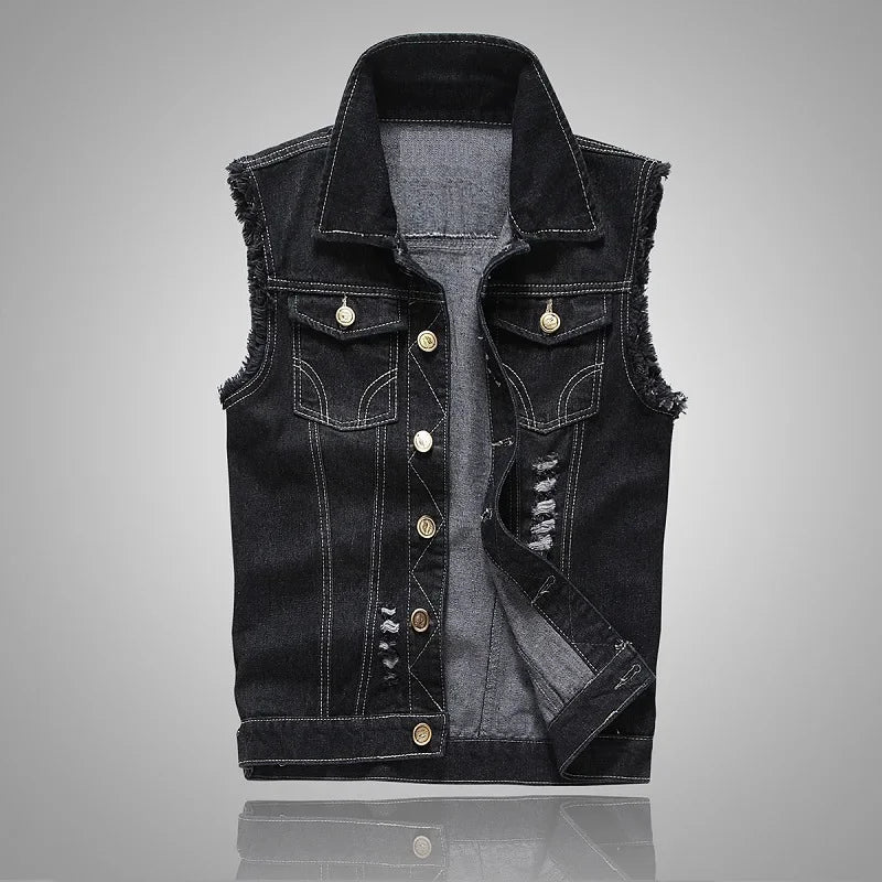 Tom Pierson Distressed Denim Vest